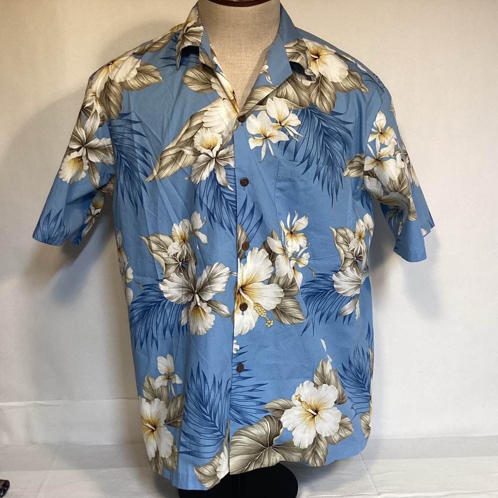 Two Palms Men’s Hawaiian Shirt size large vintage made in Hawaii